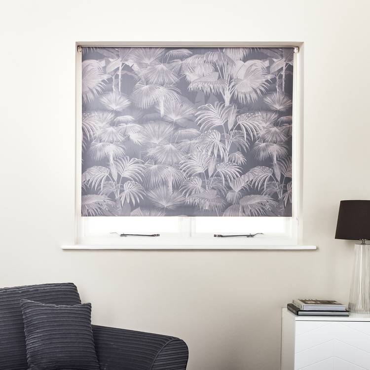 Argos Home Botanical Palm Blackout Grey Roller Blind - 90cm 0
