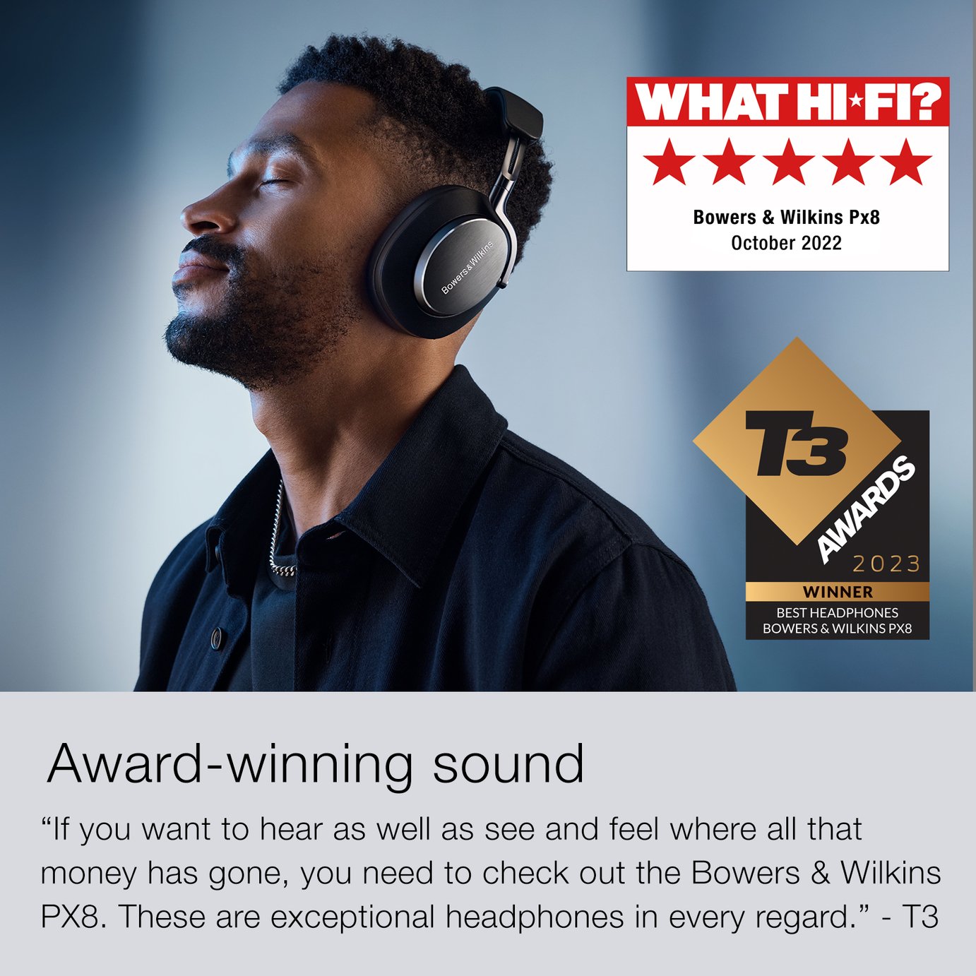 Buy Bowers & Wilkins Px8 Over-Ear Wireless Headphones - Black