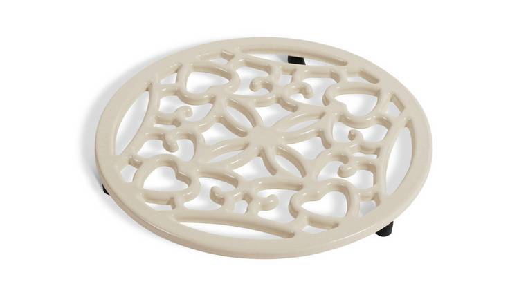 Habitat Cast Iron Trivet - Cream