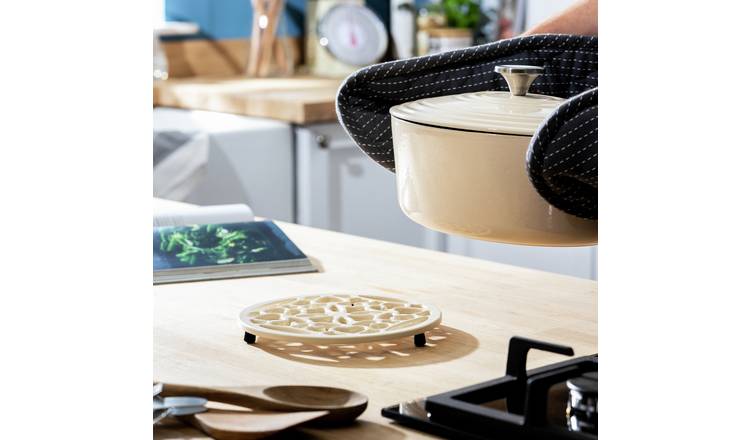 Habitat Cast Iron Trivet - Cream