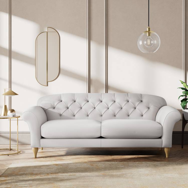 Habitat Brooker Fabric 4 Seater Sofa - Natural - Ash Leg 0