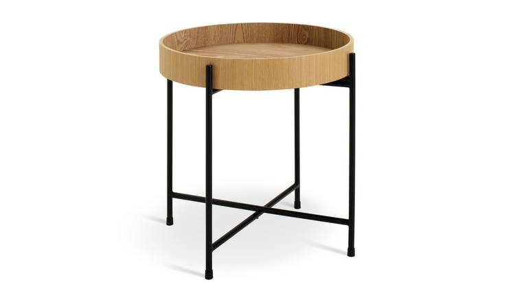 Habitat Sadie Round Side Table - Oak & Black