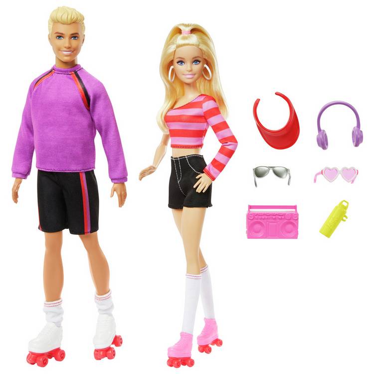 Barbie & Ken roller-skating Fashion Dolls & 6 Accessories 0