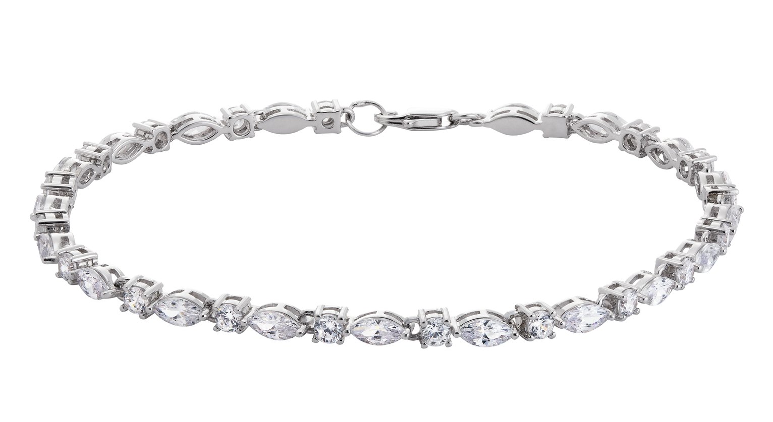 Buy Revere Sterling Silver Marquise and Round Bracelet  Womens 