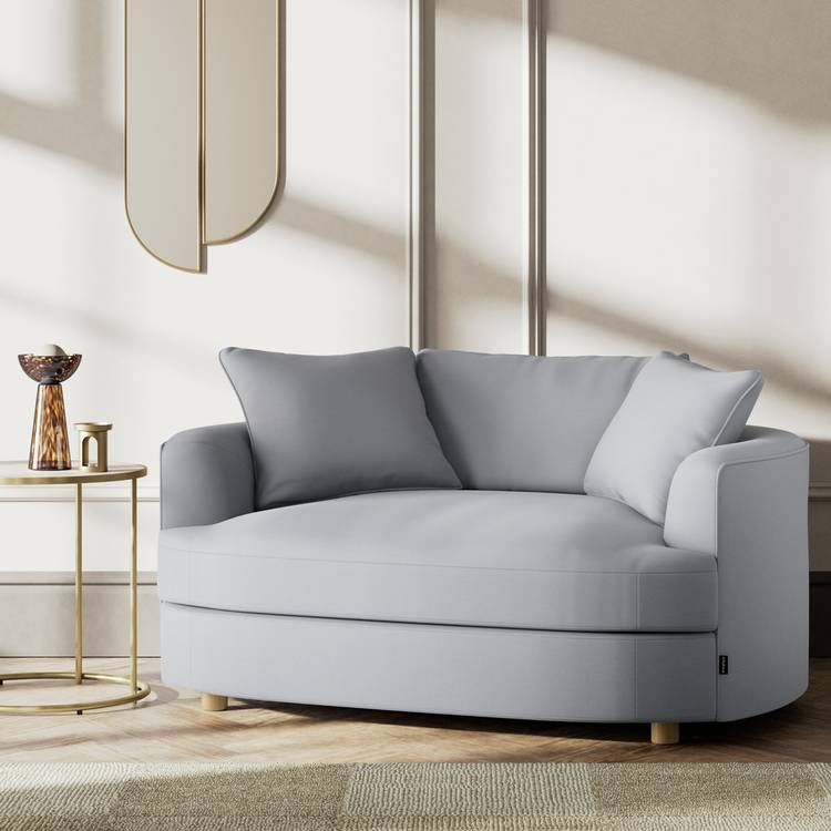 Habitat Sacha Fabric Cuddle Chair - Grey - Ash Leg 0