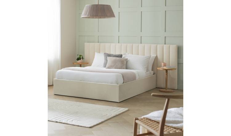 Argos Home Pandora Hotel Kingsize End Lift Ottoman Bed-Cream