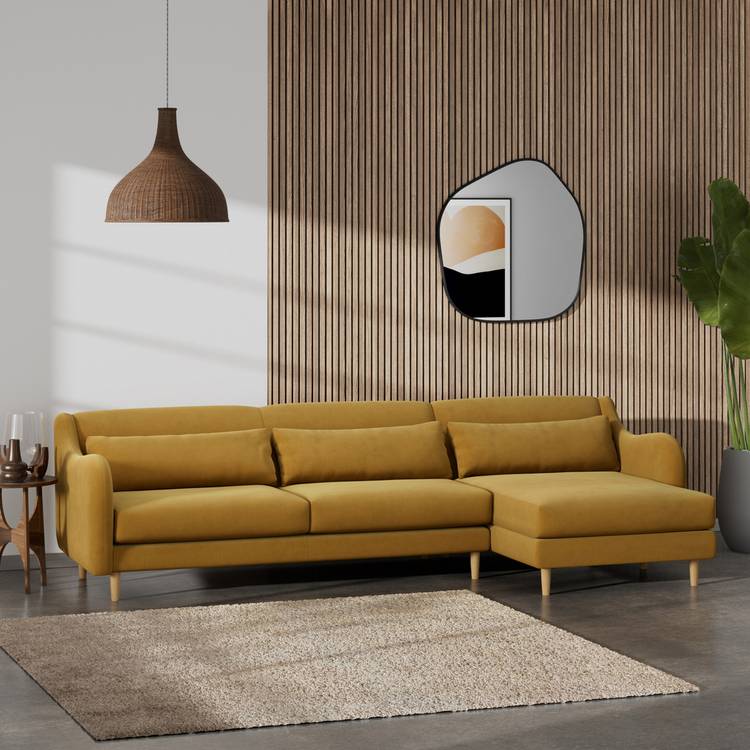 Habitat Turnmill Right Hand Corner Sofa - Gold 0