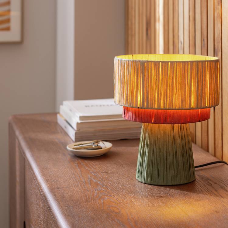 Habitat Salto Raffia 3 Tier Table Lamp - Multicoloured  0