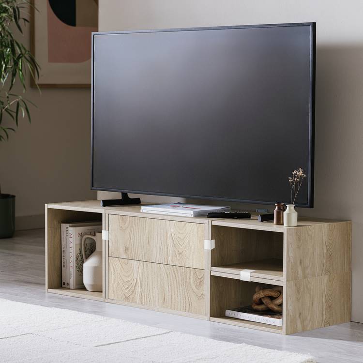 Habitat Rubrics Modular TV Unit - Oak 0