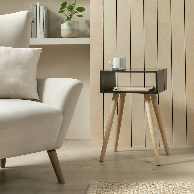 Habitat Cato Solid Wood Side Table - Black 0