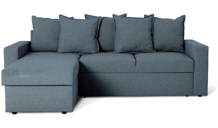 Habitat Oxford Fabric Left Hand Chaise Sofa Bed - Blue