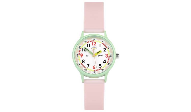 Limit Time Teacher White Dial Pink Silicone Strap Watch