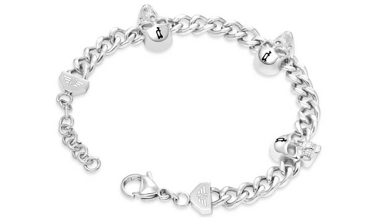 Police Vertex Stainless Steel Skull Chain Bracelet