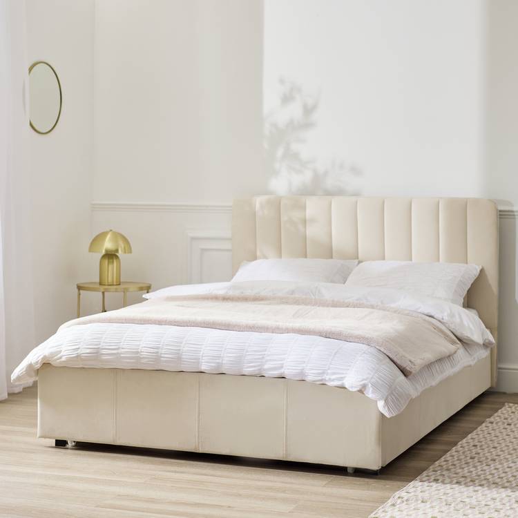 Argos Home Pandora Double Drawer Storage Bed Frame -  Cream 0