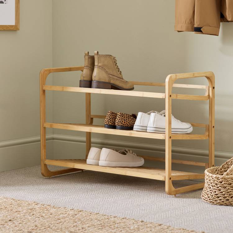 Habitat Belem 3 Shelf Shoe Storage Rack - Natural 0