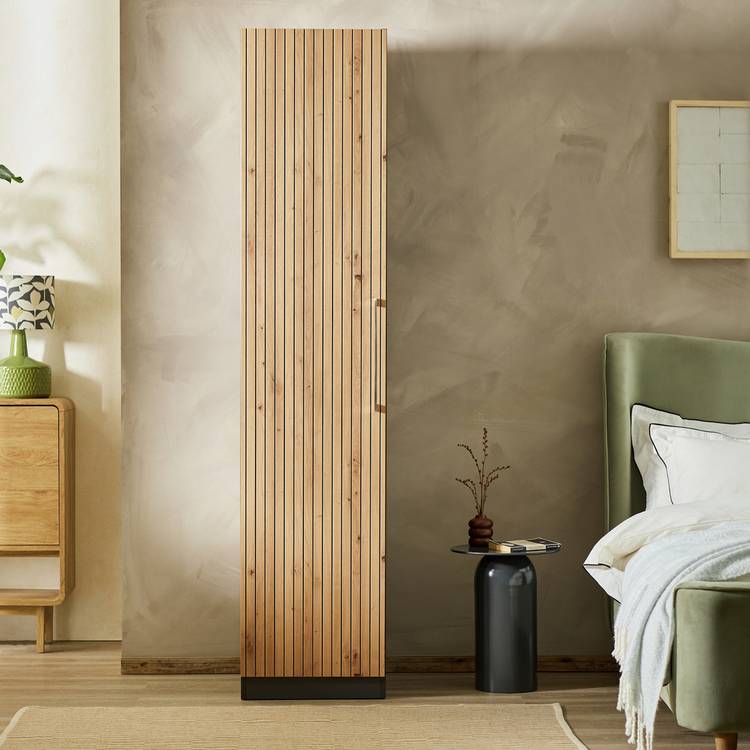 Habitat Hamburg 1 Door Wardrobe - Grey & Oak 0