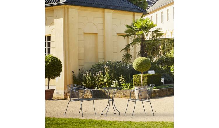 Pacific Elegance 2 Seater Metal Garden Bistro Set - Grey
