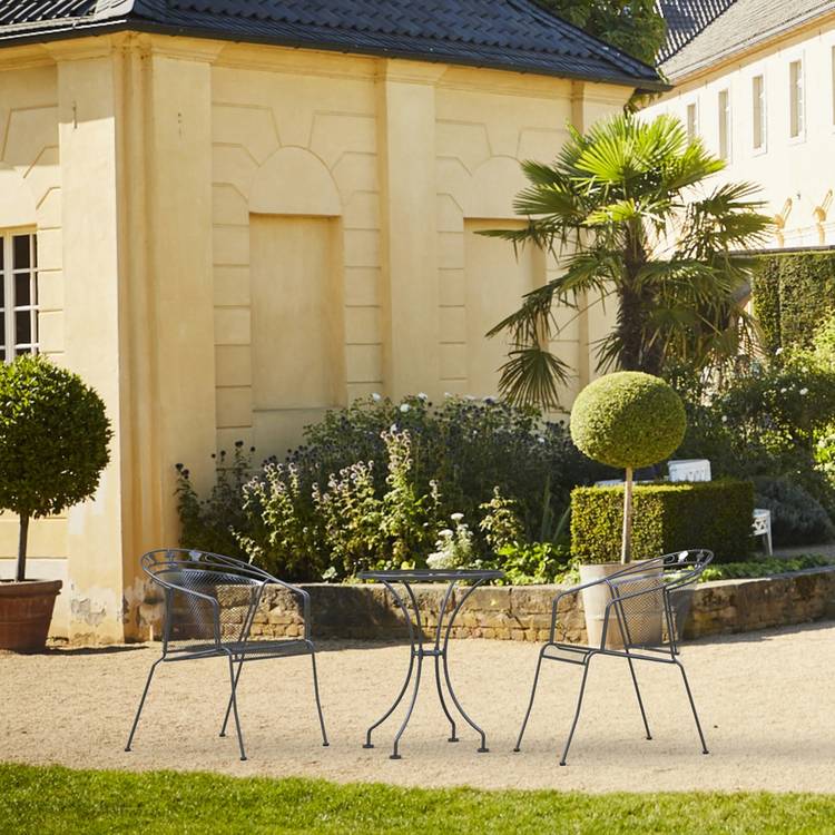 Pacific Elegance 2 Seater Metal Garden Bistro Set - Grey 0