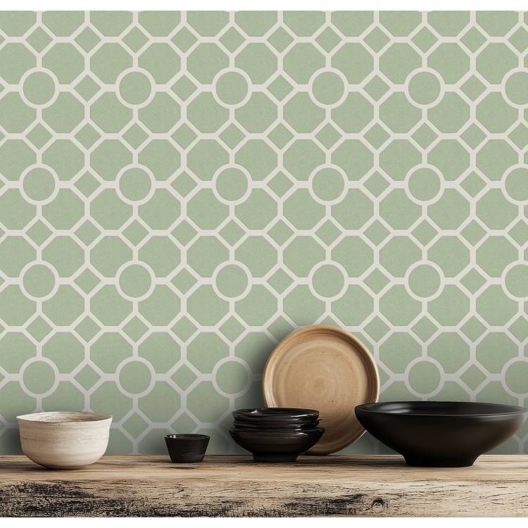 RHS Star Trellis Sage  Wallpaper 0