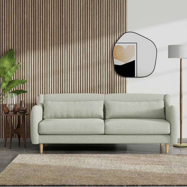 Habitat Turnmill Fabric 3 Seater Sofa - Sage Green - Ash Leg 0