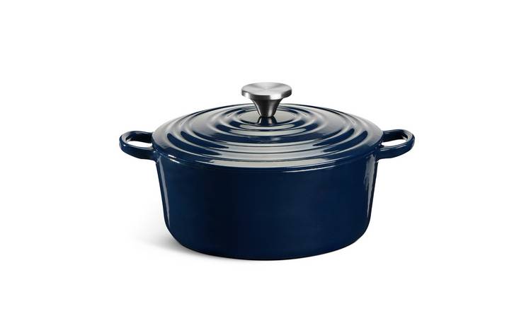 Habitat 3.3L Cast Iron Casserole Dish - Navy