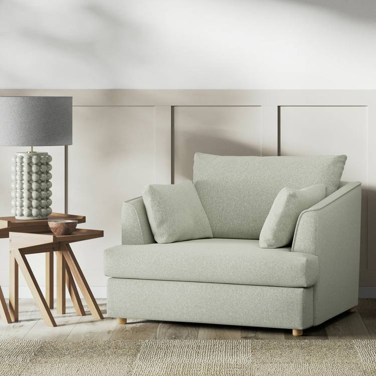 Habitat Holmfirth Fabric Cuddle Chair - Sage Green 0