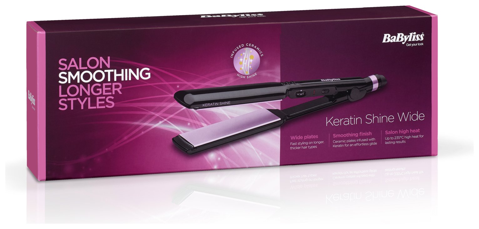 Babyliss 2179ku keratin shop shine wide hair straightener