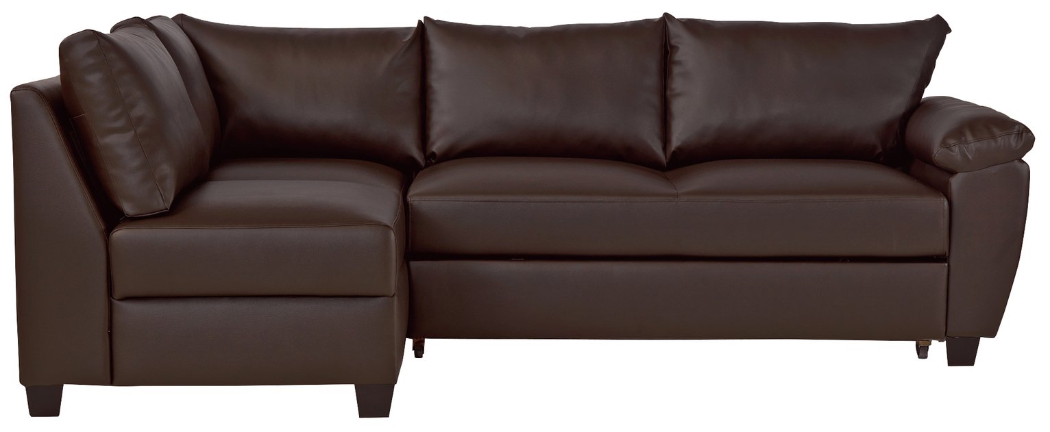 Argos Home Fernando Left Corner Sofa Bed - Dark Brown