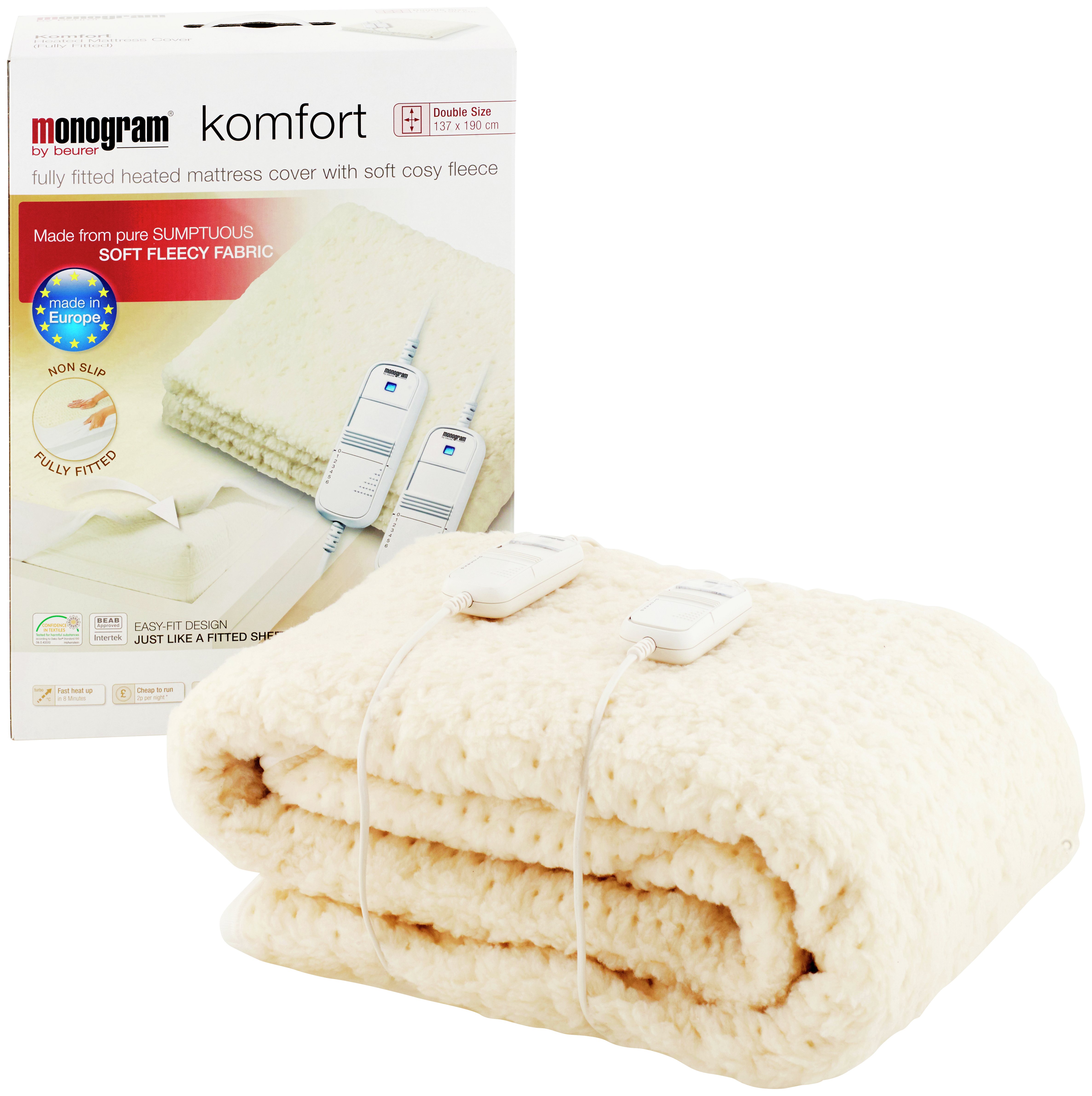 Monogram Komfort Fleece Heated Mattress Cover - Kingsize