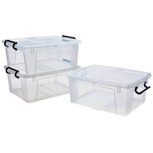 Buy Argos Home Set of 3 20L Front Opening Plastic Storage Boxes