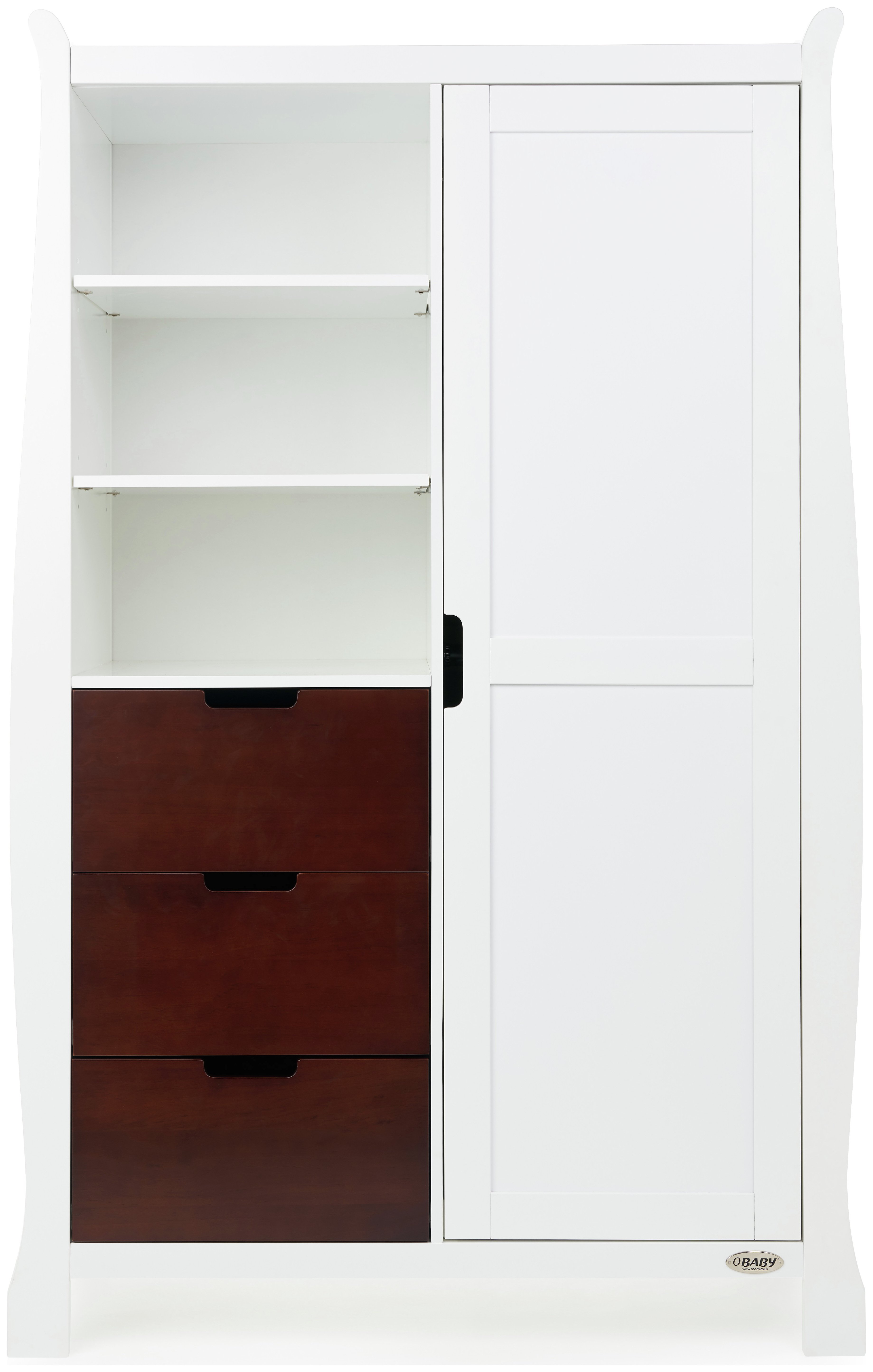 Obaby Stamford Wardrobe - White with Walnut