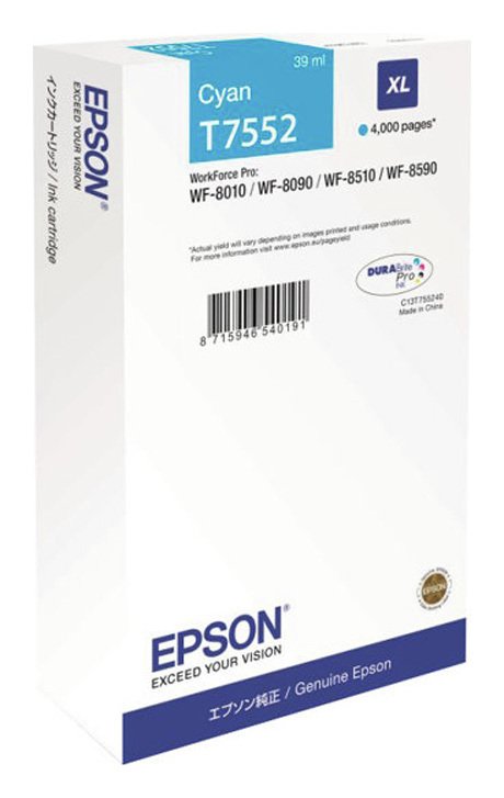 Epson T7552 39 ml Cyan Ink Cartridge