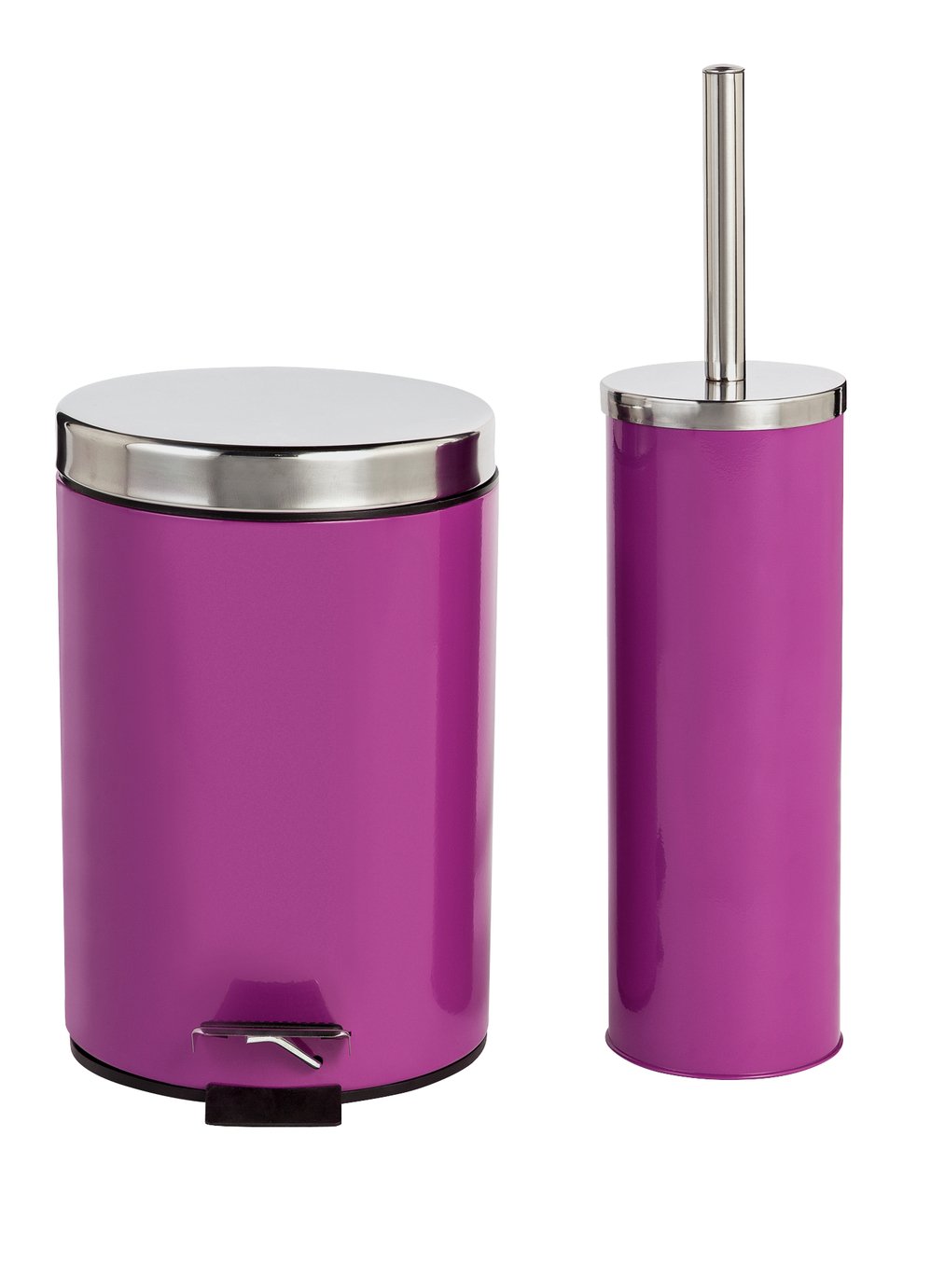 ColourMatch Slow Close Bin & Toilet Brush Set - Grape