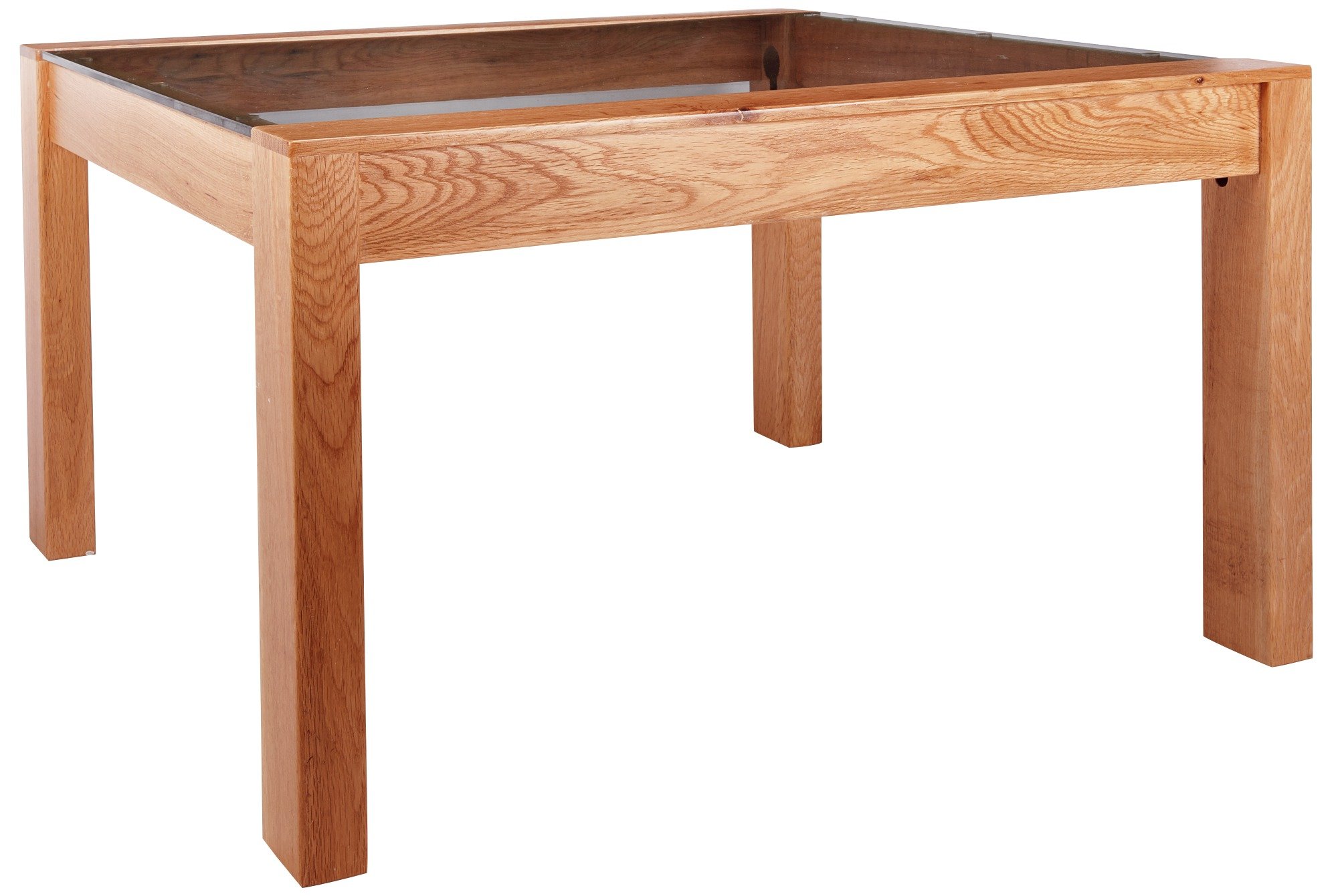 Argos Home Square Solid Wood & Glass Coffee Table-Oak Effect