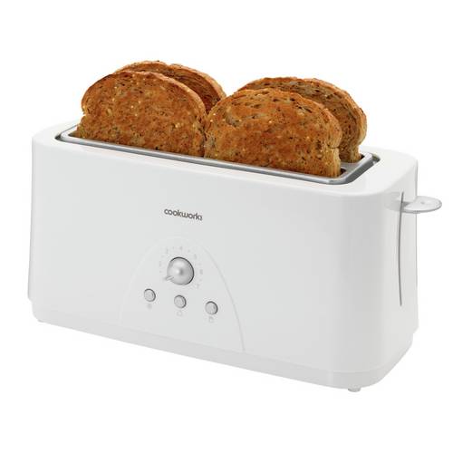 Buy Cookworks Long Slot 4 Slice Toaster White Toasters Argos