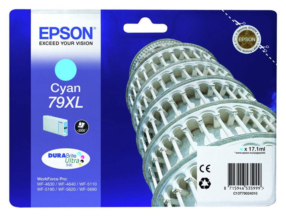 Epson Tower of Pisa 79XL Ink Cartridge - Cyan