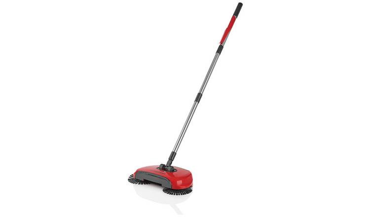 Buy Cleanmaxx 3 Brush Manual Floor Sweeper Dust Bin Red