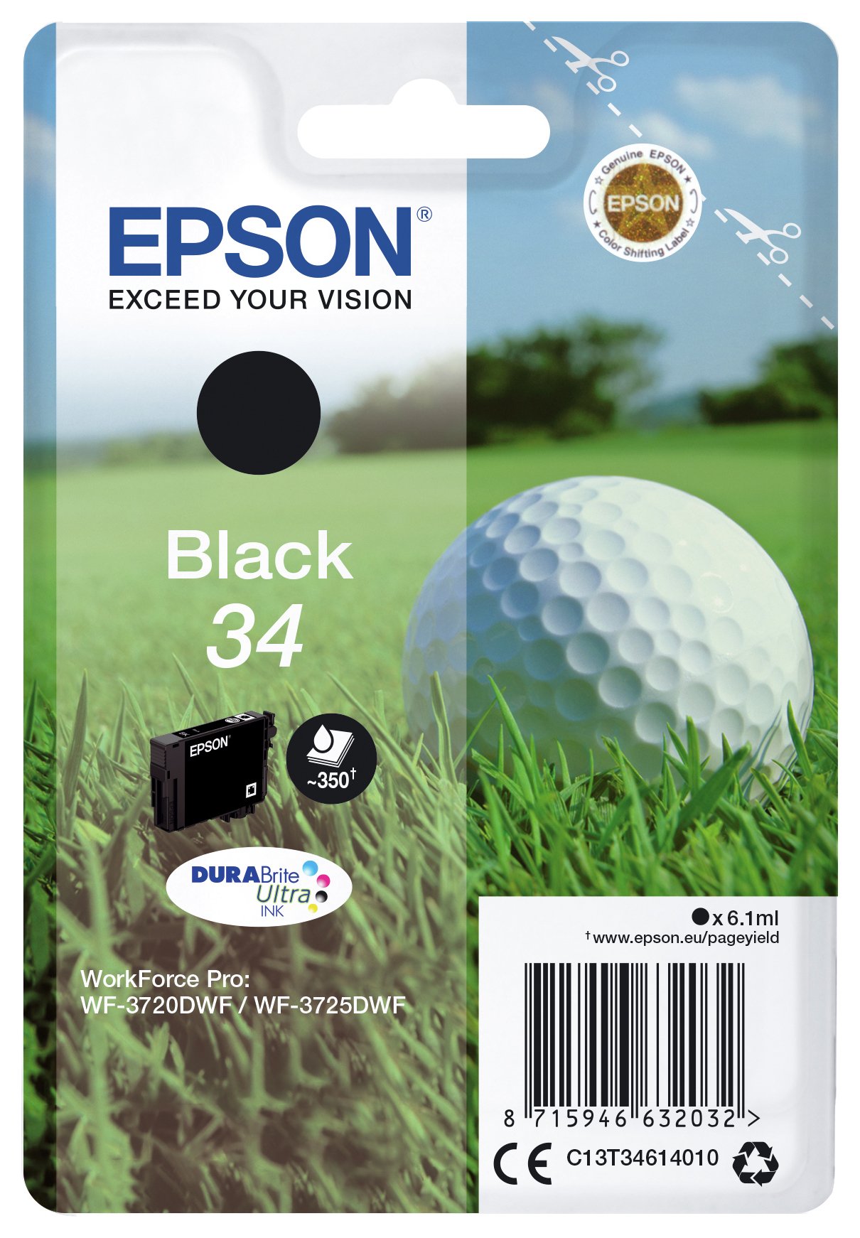 Epson Golf Ball 34 Black Ink Cartridge