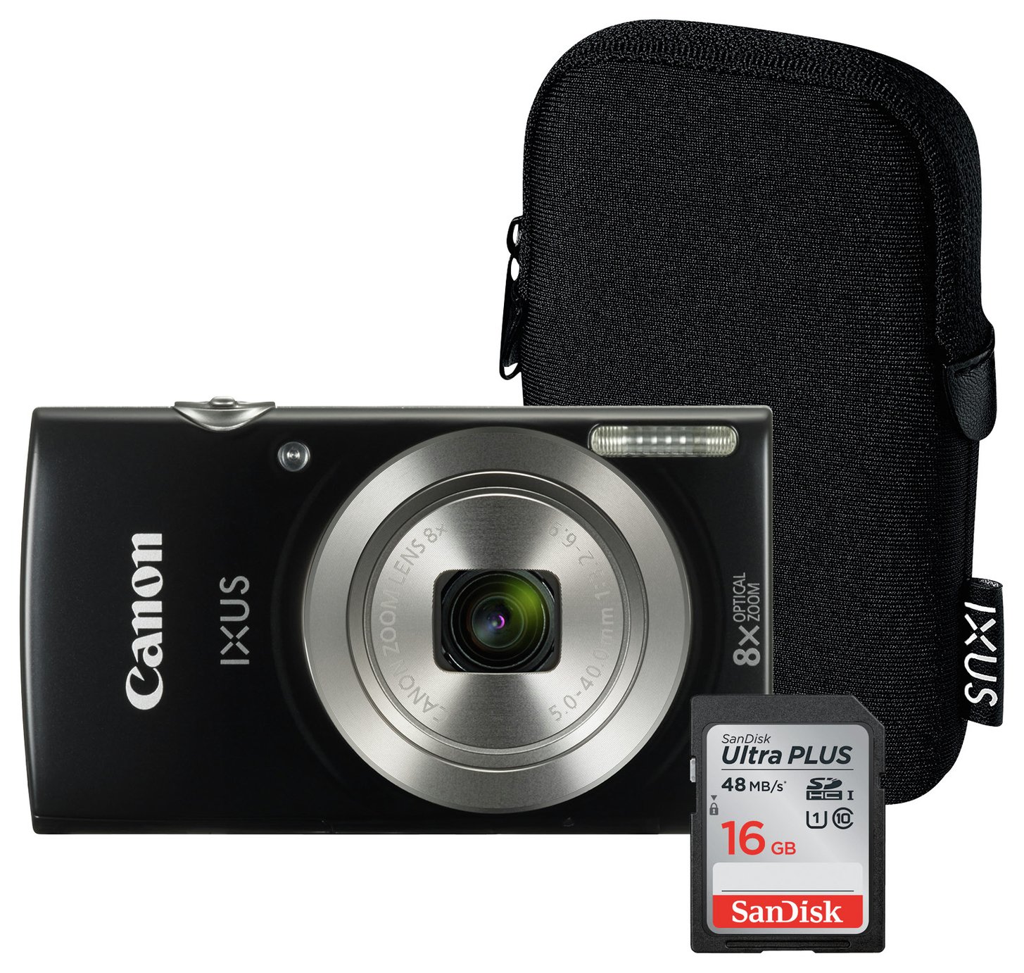 Canon IXUS 185 20MP 8x Zoom Compact Digital Camera Bundle