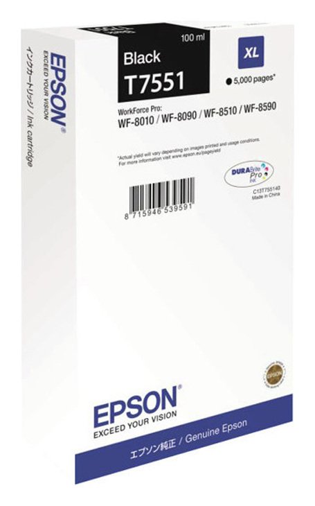 Epson T7551 100ml Black Ink Cartridge