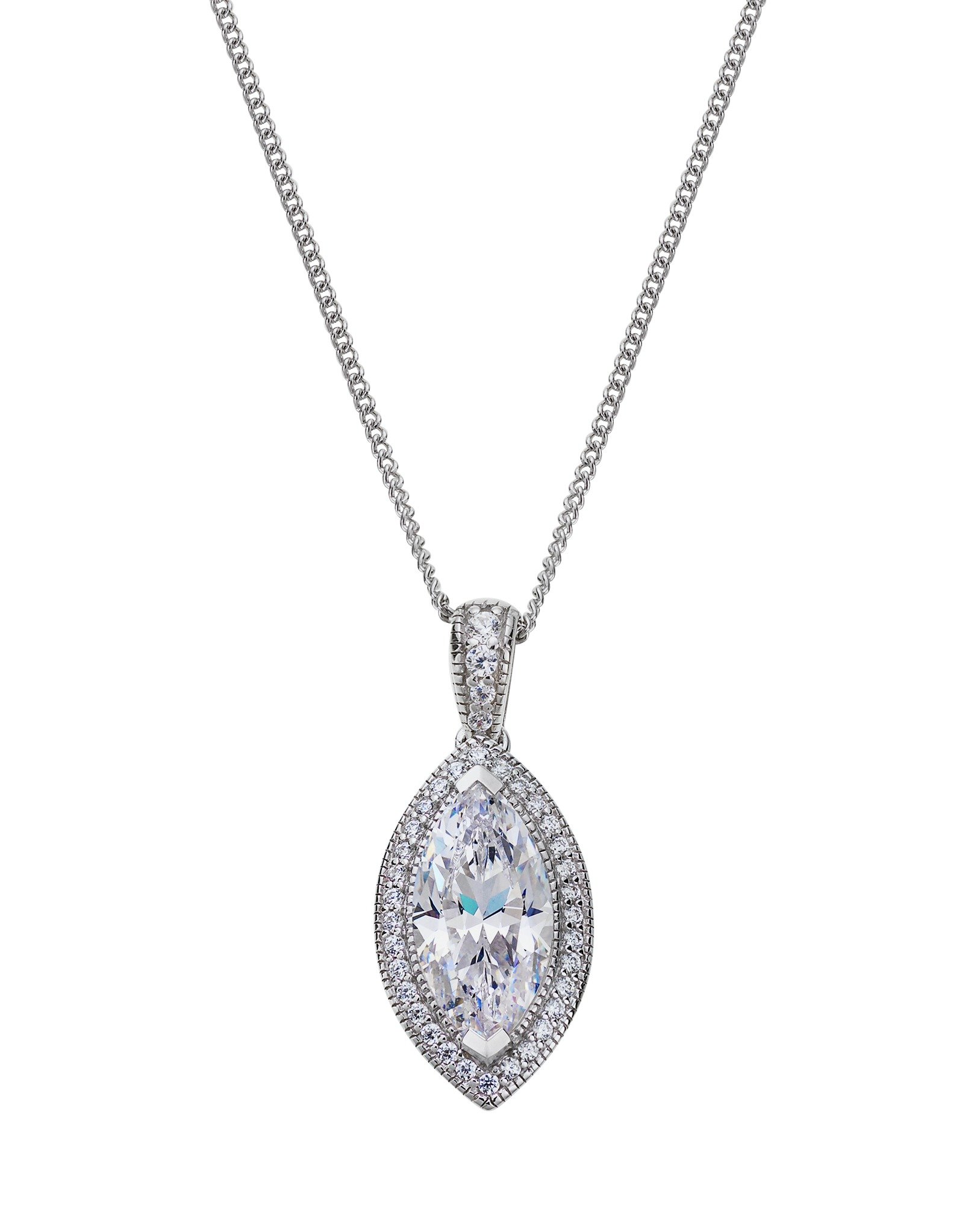 Revere Platinum Plated Silver 2.50ct Look Halo Pendant review