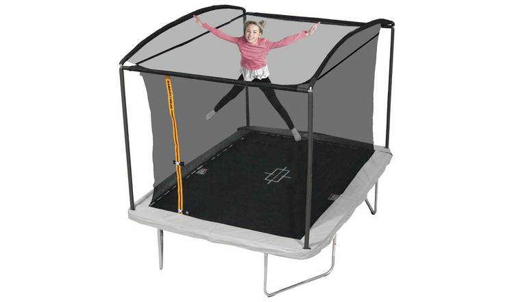 Square trampoline hotsell with enclosure