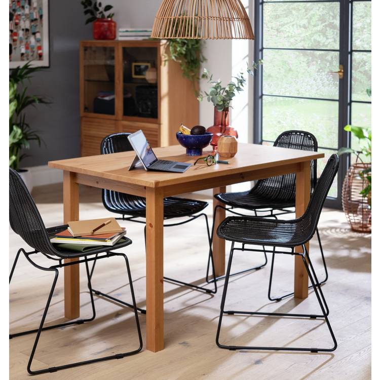 Habitat Ashdon Solid Pine 4 Seater Dining Table - Oak Stain 0