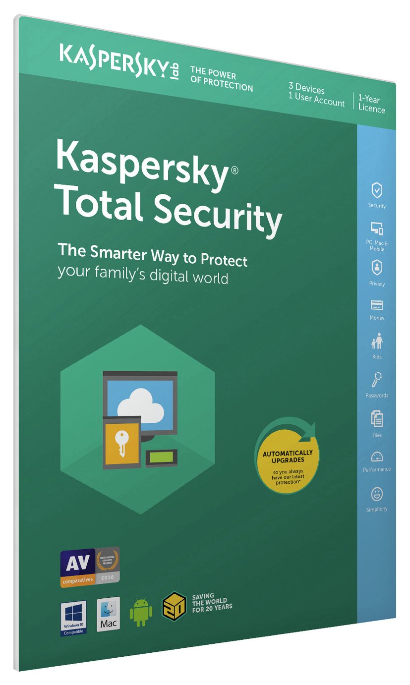 Kaspersky Total Security 2017 - 3 Devices, 1 Year License