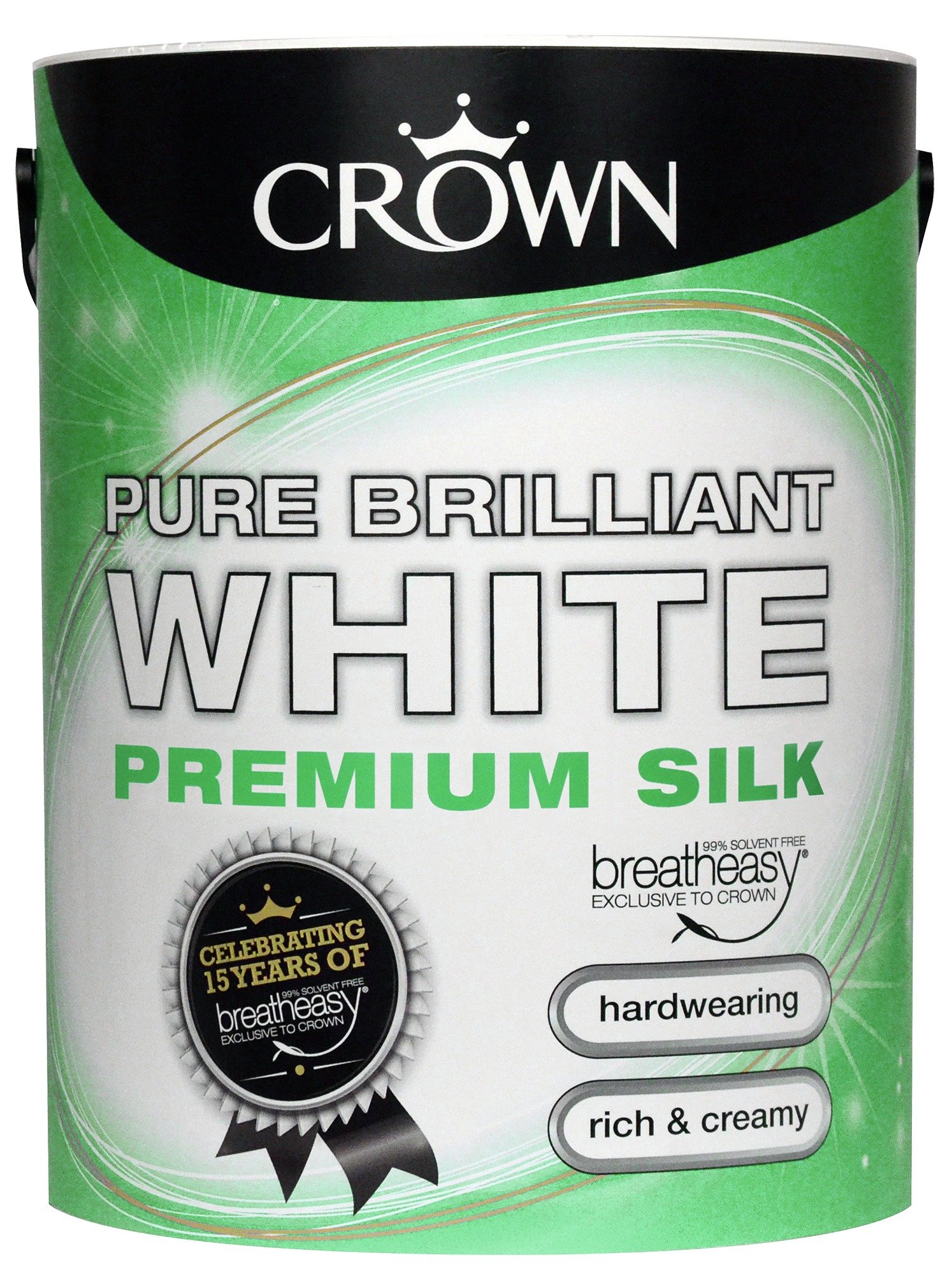 Crown Silk Emulsion Paint 5L - Pure Brilliant White