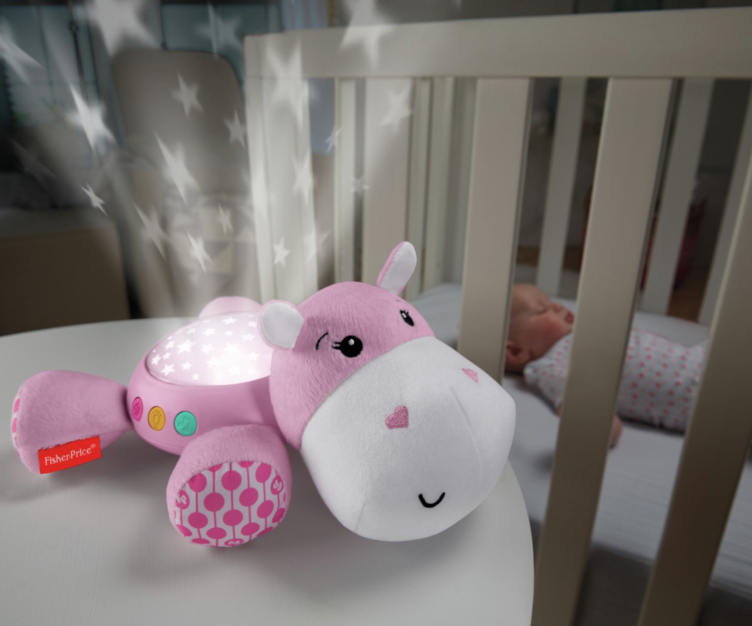 Fisher-Price Hippo Projection Soother Pink