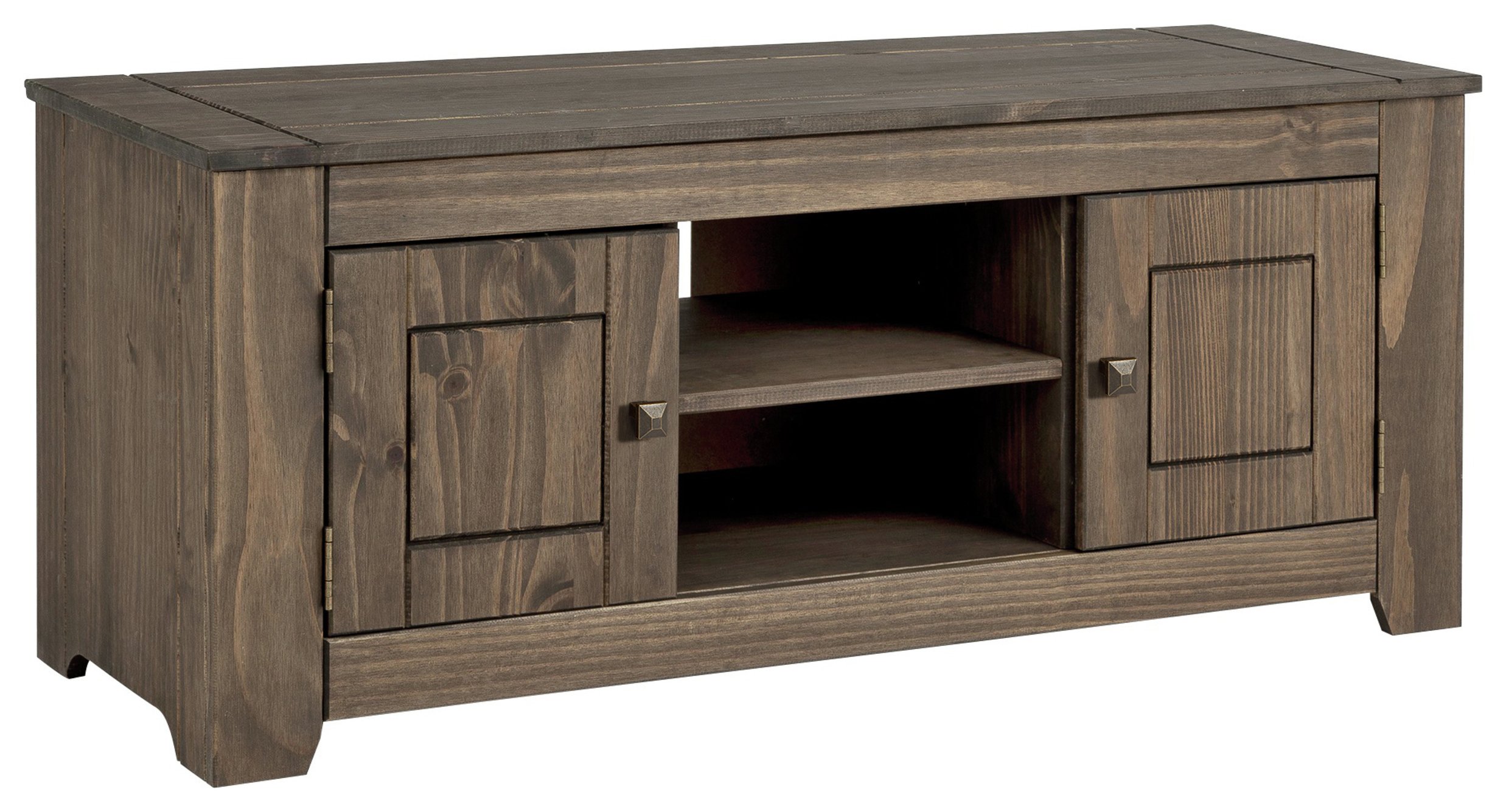 Argos Home Amersham Large Solid Wood TV Unit - Dark Pine