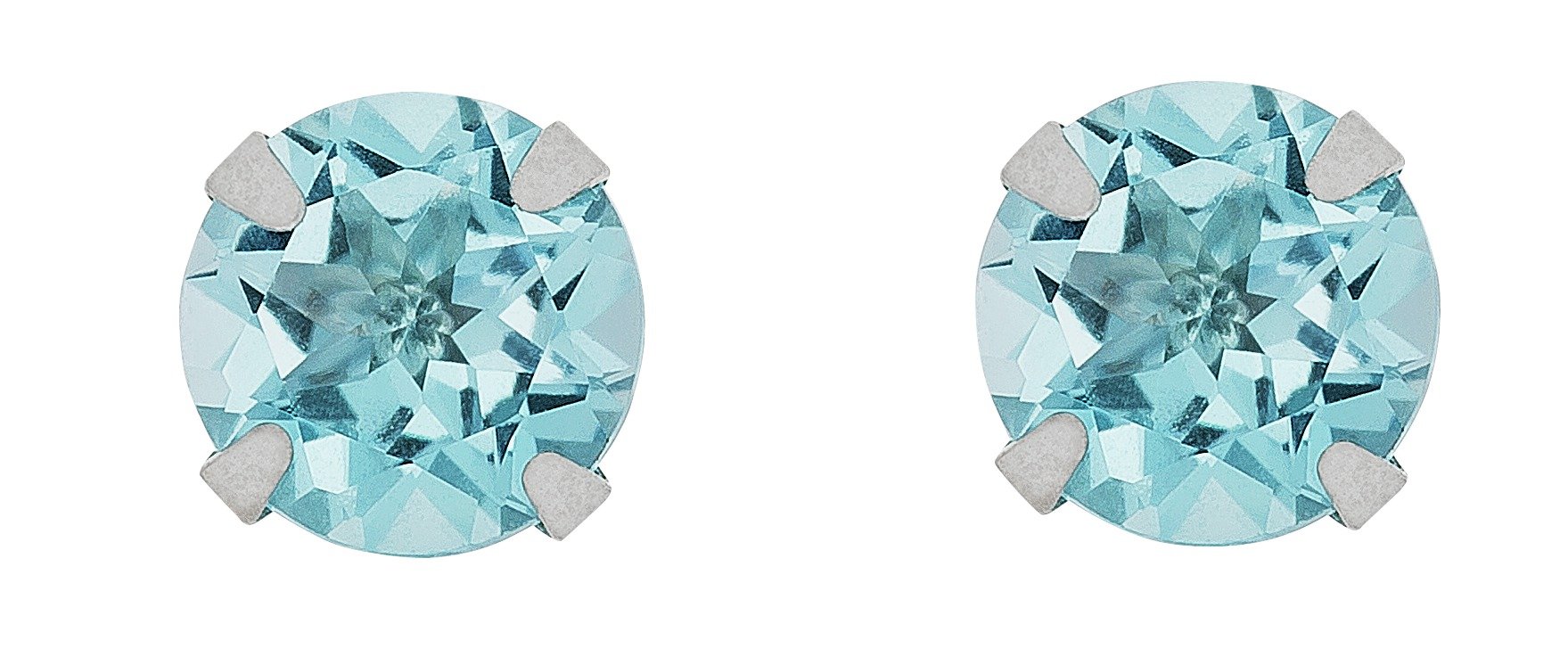 Revere 9ct White Gold 5mm Blue Topaz November Stud Earrings Review