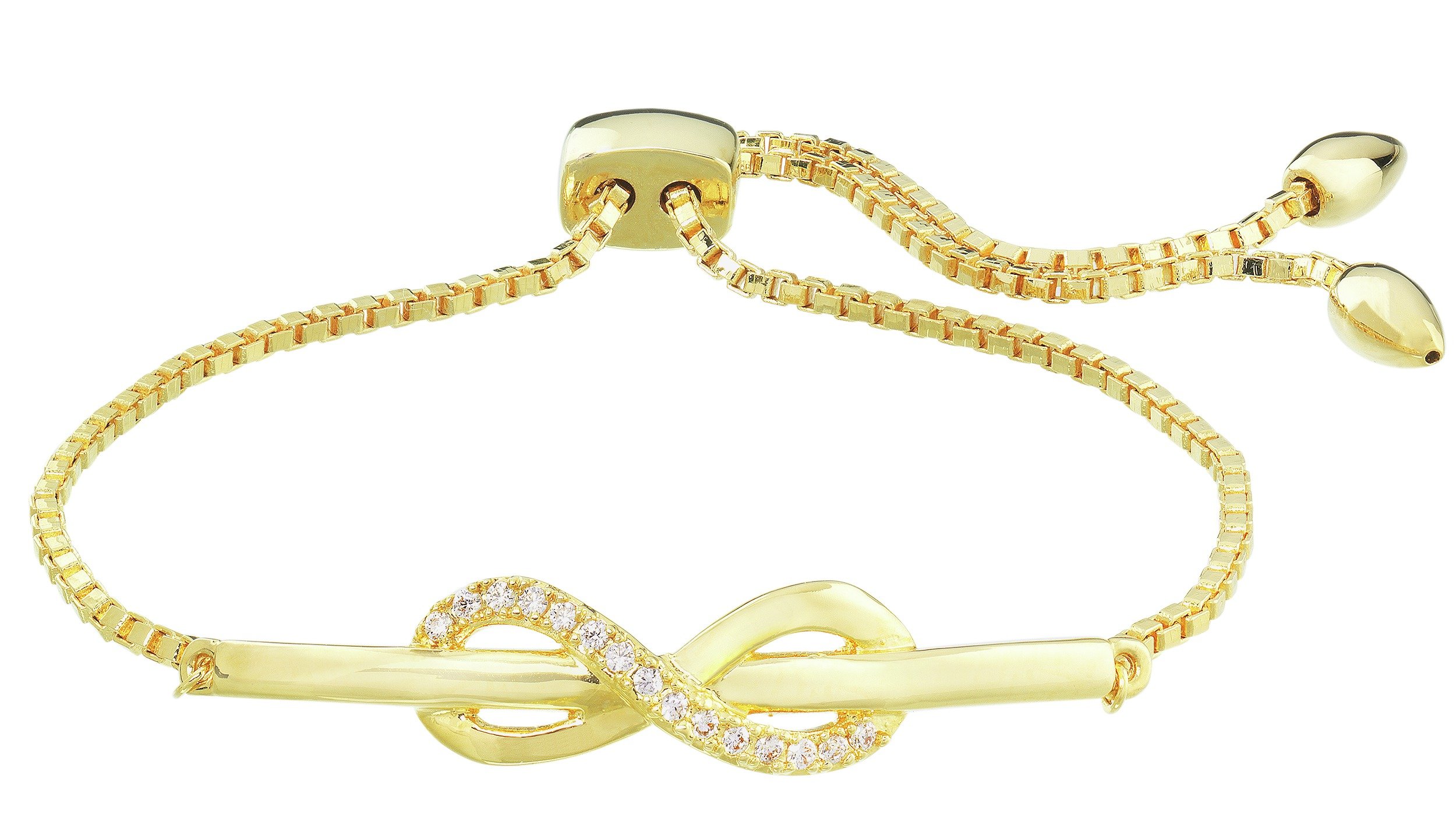 Abbey Clancy Gold Colour CZ Infinity Friendship Bracelet. (7247763