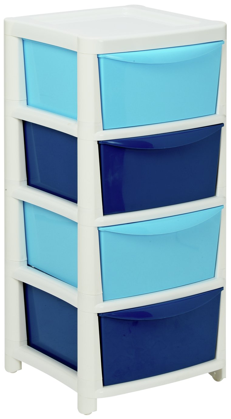 Argos Home Blue 4 Drawer Storage Tower